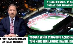 YOZGAT ŞEHİR STADYUMU AÇILIŞINA TÜM HEMŞEHRİLERİMİZ DAVETLİDİR