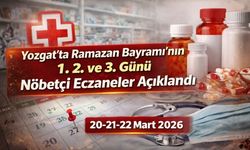 Yozgat’ta Ramazan Bayramı 1. 2. ve 3. Günü Nöbetçi Eczaneleri Açıklandı