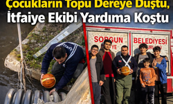 Çocukların Topu Dereye Düştü, İtfaiye Ekibi Yardıma Koştu