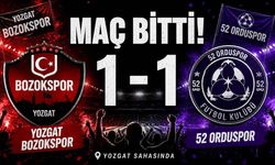 Son Dakika... Bozokspor - 52 Orduspor Maçı Bitti: 1 - 1