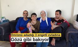 Ömrünü adadığı 3 engelli evladına gözü gibi bakıyor