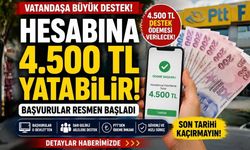 Hesabına 4.500 TL Yatabilir! Başvurular Resmen Başladı