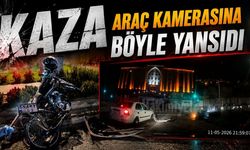 Kaza araç kamerasına böyle yansıdı!