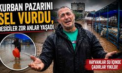 Kurban Pazarını Sel Vurdu, Besiciler Zor Anlar Yaşadı