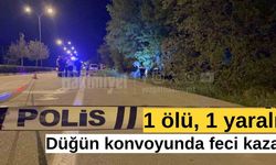 Düğün konvoyunda feci kaza: 1 ölü, 1 yaralı