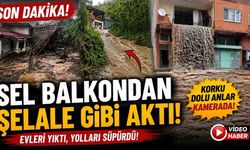 Sel Balkondan Şelale Gibi Aktı!
