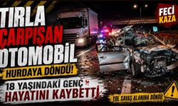 Tırla çarpışan otomobil hurdaya döndü: 18 yaşındaki genç hayatını kaybetti