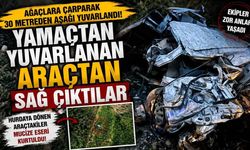 Yamaçtan Yuvarlanan Araçtan Sağ Çıktılar