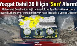 Yozgat Dahil 39 İl İçin ‘Sarı’ Alarm!
