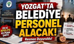 Yozgat'ta Belediye Personel Alacak: Resmen Duyuruldu!