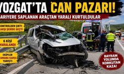 Yozgat'ta Can Pazarı Yaşandı! Bariyere Saplanan Araçtakiler Ölümden Döndü