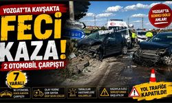 Yozgat’ta Kavşakta Feci Kaza: 2 Otomobil Çarpıştı, 7 Yaralı