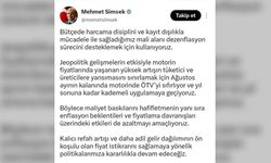 Bakan Şimşek açıkladı: Motorinde ÖTV ağustos ayında sıfırlanıyor