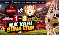 Yozgat Bozokspor 1-3 Yeşilyurt SK! İlk Yarı Sona Erdi