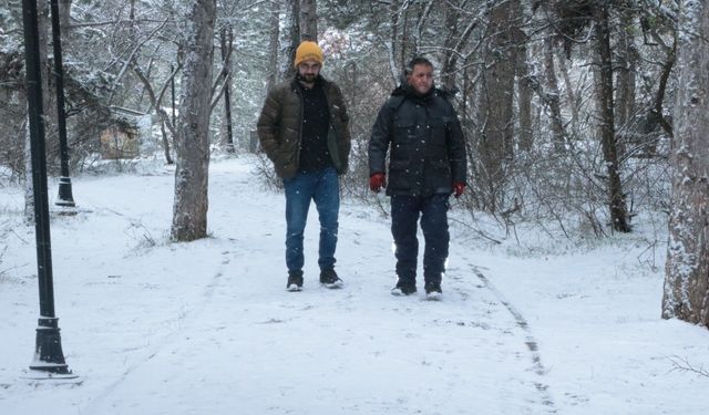 ÇAMLIK MİLLİ PARKI BEYAZA BÜRÜNDÜ