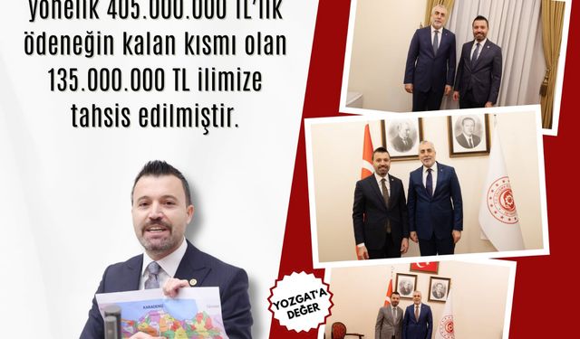 YOZGAT’IN GENÇ VEKİLİ ŞAHAN’DAN BİR MÜJDE DAHA