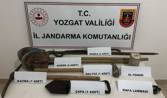 Yozgat’ta İzinsiz Define Arayan Baba-Oğul Suçüstü Yakalandı!