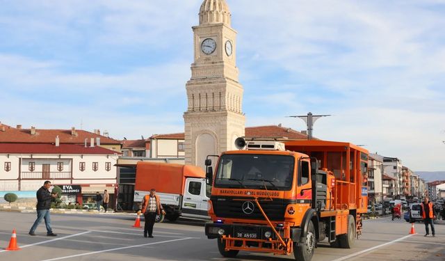 Yozgat'ta Ana Caddelerin Çizgisi Yenilendi