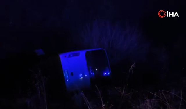 SON DAKİKA! İşçileri Taşıyan Otobüs Devrildi: 17 Yaralı