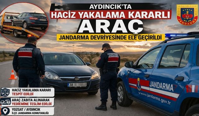 Jandarma Devriyesinde Şok: Hacizli Araç Ele Geçirildi