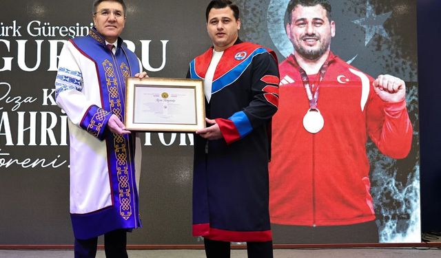 Avrupa ve Dünya Şampiyonu Hemşerimiz Rıza Kayaalp’e Fahri Doktora Ünvanı