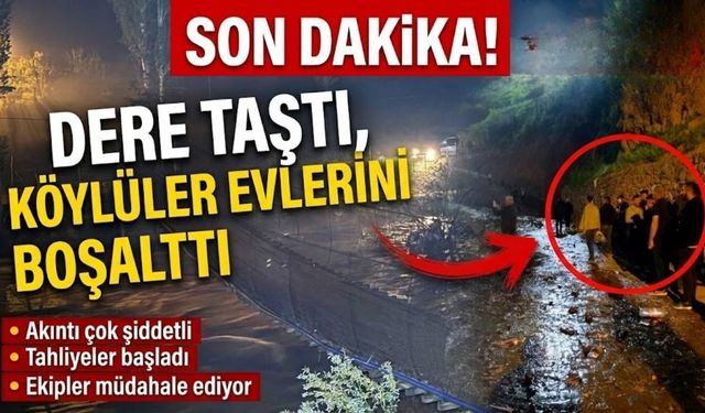 Dere taştı, köylüler evlerini boşalttı