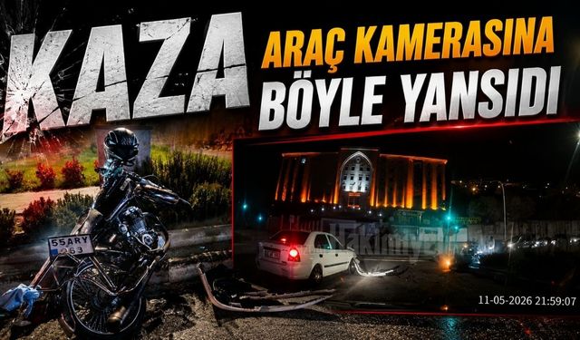 Kaza araç kamerasına böyle yansıdı!