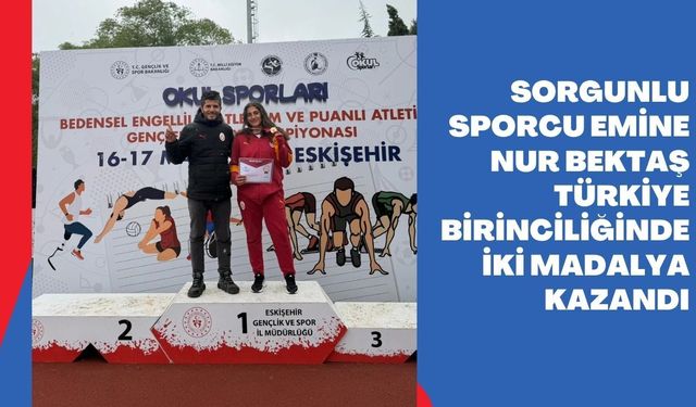 Sorgunlu Sporcu Emine Nur Bektaş Türkiye Birinciliğinde İki Madalya Kazandı