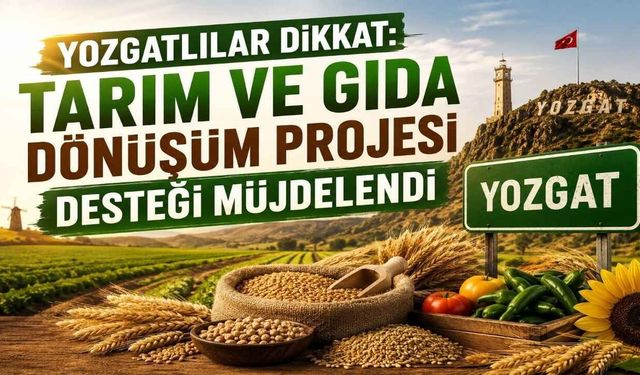 Yozgatlılar Dikkat: Tarım ve Gıda Dönüşüm Projesi Desteği Müjdelendi