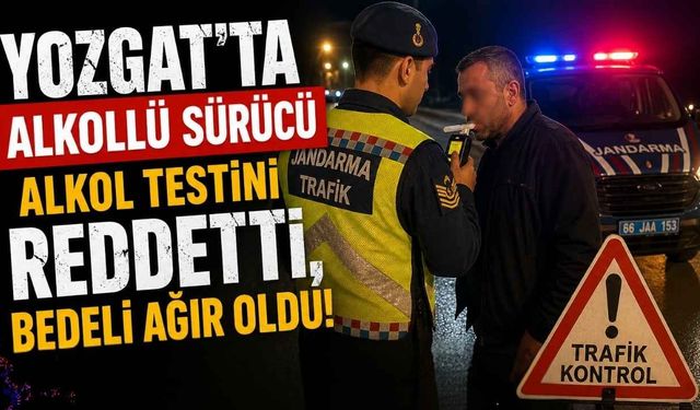 Yozgat’ta Alkollü Sürücü Alkol Testini Reddetti, Bedeli Ağır Oldu!
