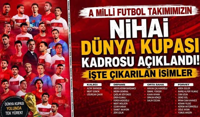 A Milli Futbol Takımımızın nihai Dünya Kupası kadrosu açıklandı! İşte çıkarılan isimler