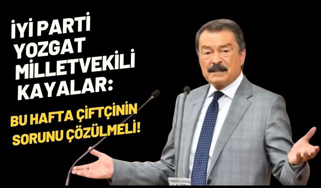 İYİ Parti Yozgat Milletvekili Kayalar: Bu Hafta Çiftçinin Sorunu Çözülmeli!
