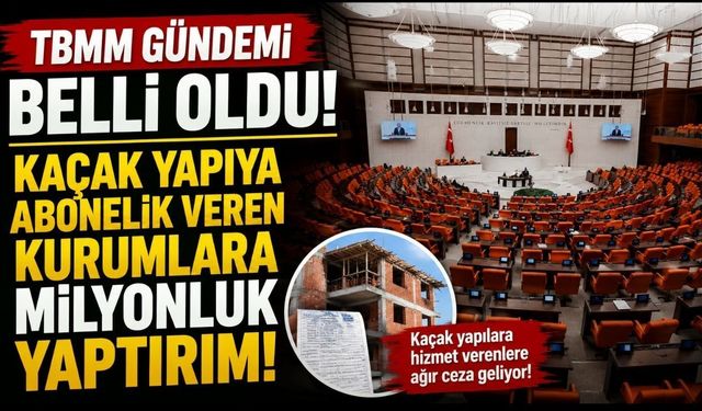TBMM Gündemi Belli Oldu! Kaçak Yapıya Abonelik Veren Kurumlara Milyonluk Yaptırım