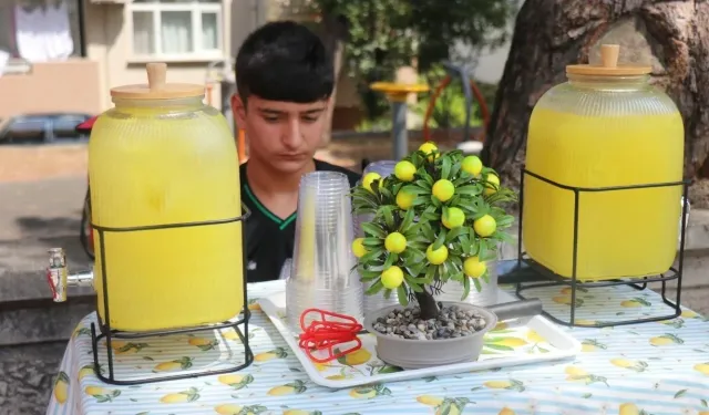 Sakarya'da 14 yaşındaki genç limonata satarak ayda 90 bin lira kazanıyor