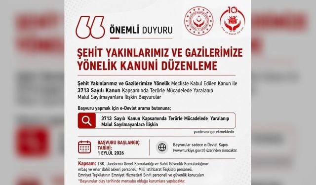 Bakan Göktaş açıkladı: Terörle mücadelede yaralananlara aylık için başvurular 1 Eylül’de e-Devlet’te