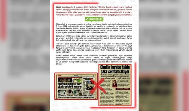MEB'den 1,1 milyar liralık vakıf iddiasına yalanlama: "Kesinlikle gerçeği yansıtmıyor"