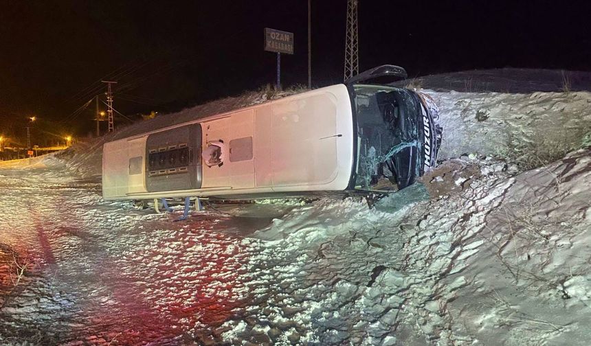 Yozgat’ta otobüs devrildi: 6 yaralı