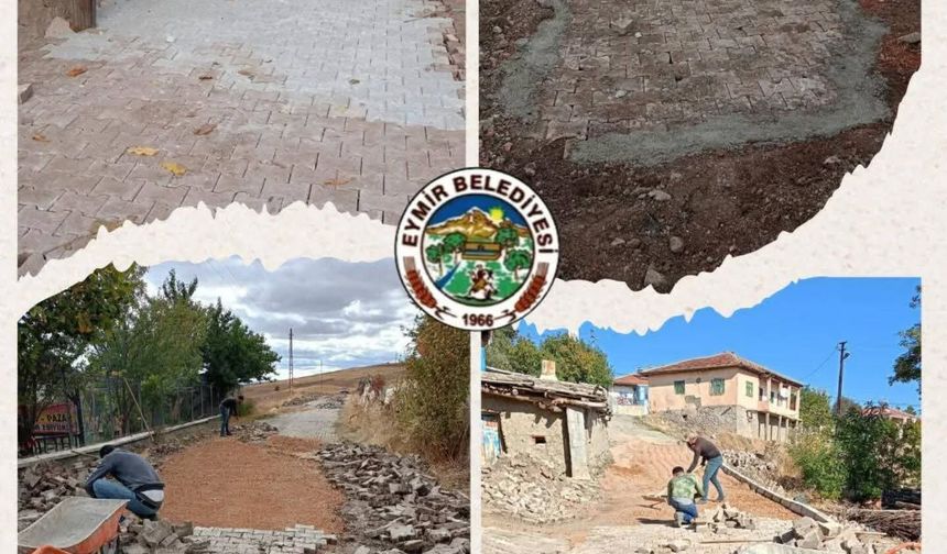 Eymir'de Altyapı Sonrasında Kilit Parke Çalışmaları Başladı