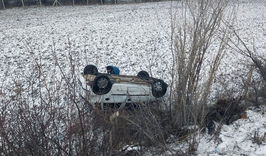 Saraykent’te Korku Dolu Anlar: Araç Takla Attı, Sürücü Yaralandı
