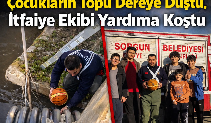 Çocukların Topu Dereye Düştü, İtfaiye Ekibi Yardıma Koştu