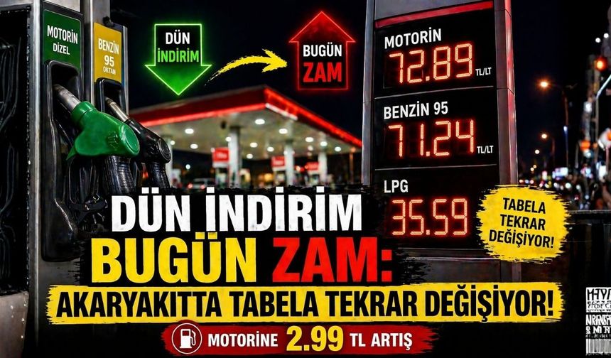 Dün İndirim Bugün Zam: Akaryakıtta Tabela Tekrar Değişiyor!