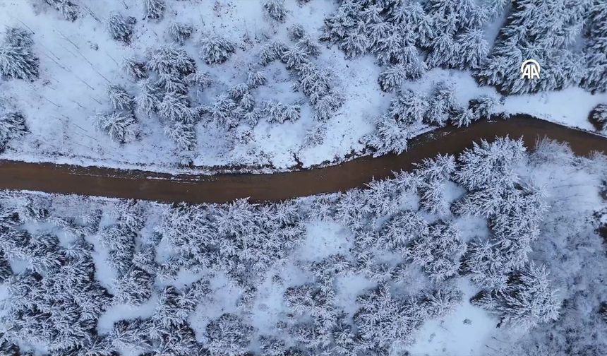 Görenler Gözlerine İnanamadı! Yozgat’ta Nisan Karı Dron Görüntülendi