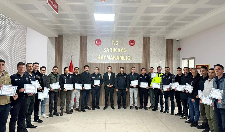 Sarıkaya’da Kadına Şiddetle Mücadeleye Başarı Belgesi