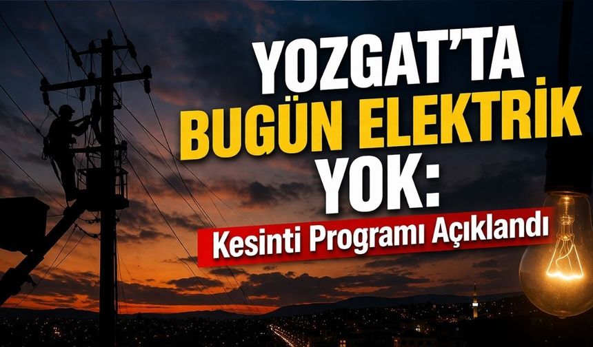 Yozgat’ta Bugün Elektrik Yok: Kesinti Programı Açıklandı