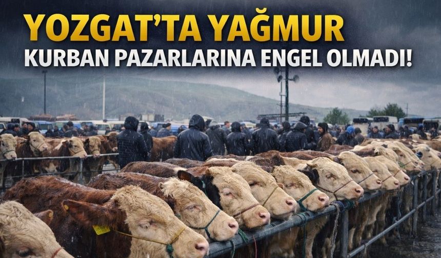 Yozgat'ta Yağmur Kurban Pazarlarına Engel Olmadı!