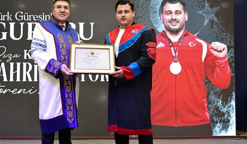 Avrupa ve Dünya Şampiyonu Hemşerimiz Rıza Kayaalp’e Fahri Doktora Ünvanı