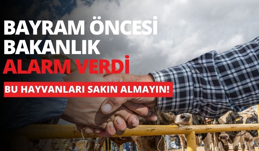 Bayram Öncesi Bakanlık Alarm Verdi: Bu Hayvanları Sakın Almayın