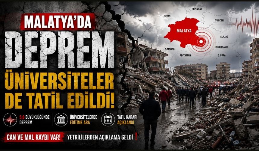 Malatya’da Deprem Sonrası Üniversiteler de Tatil Edildi