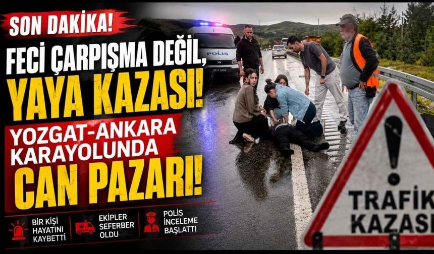 Çarpışma Değil, Yaya Kazası! Yozgat-Ankara Karayolunda Can Pazarı!