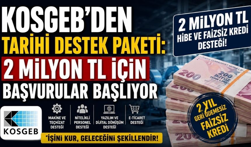 KOSGEB’den Tarihi Destek Paketi: 2 Milyon TL İçin Başvurular Başlıyor